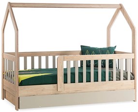 Detská posteľ 90x190 v tvare domčeka so zásuvkou Boom - dub colorado