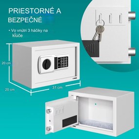 InternetovaZahrada Bezpečnostný trezor Defer - 31x20x20cm - sivý