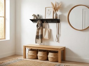 Kovový nástenný vešiak KENAN 80 cm, čierny