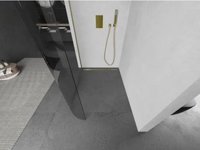 Mexen Kioto, sprchová zástena Walk-In 100 x 200 cm, 8mm číre sklo, zlatý matný profil, 800-100-101-55-06