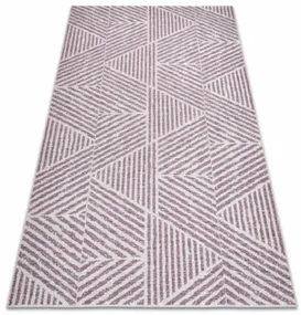 Koberec SIZAL COLOR 47176260 Línie, trojuholníky, zygzak - béžový / špinavo ružový