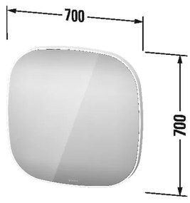 Duravit Zencha - Zrkadlo 700x700 mm s osvetlením, biela ZE7056000000000