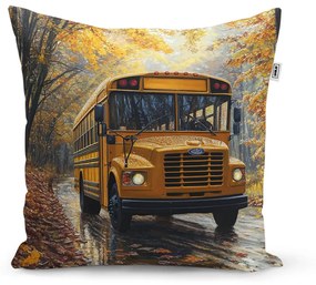 Sablio Vankúš Žltý školský autobus - 50x50 cm