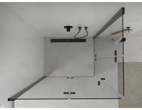 Mexen Lima Duo sprchový kút so skladacími dverami 80(dvere) x 70(dvere), 6mm číre sklo, čierny profil, 856-080-070-70-00-02