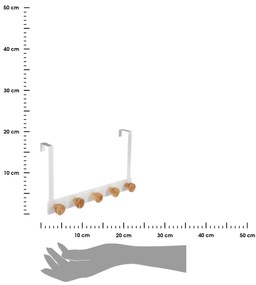 Držiak na uteráky White Bamb, biela/s drevenými prvkami