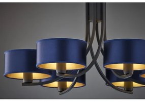 Jupiter 2102 - Luster na reťazi ARTHUR 6xE27/15W/230V modrá/čierna