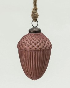 Sklenená ozdoba Acorn Burgundy 7x10 cm