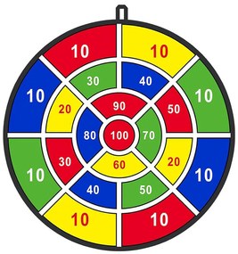 Hra s terčom na hod do terča so samolepiacimi guľôčkami