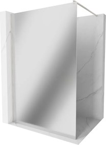 Mexen Kioto, sprchová zástena Walk-In 80 x 200 cm, 8mm sklo vzor zrkadlo, brúsená oceľ profil, 800-080-101-97-50
