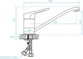 Kuchinox Oris, stojanková umývadlová batéria, chrómová, LAV-BQO_060D