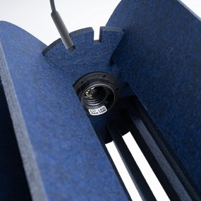 Závesné svietidlo Mula, 1x modré plstené tienidlo, (fi 27cm)