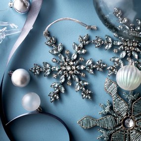 Závesná vianočná dekorácia DIAMOS snehová vločka 710544