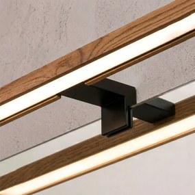 BRILAGI-LED Kúpeľňové osvetlenie zrkadla 3v1 WOODY MIRROR LED/12W/230V 60 cm IP44 čierna/dub
