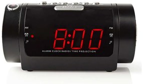 Nedis CLAR005BK - Rádiobudík s LED displejom a projektorom 230V