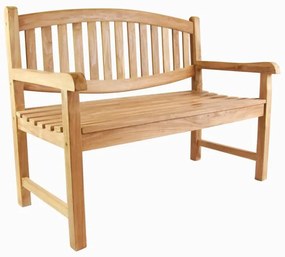 DIVERO 2-miestná lavička z ošetreného teakového dreva 120 x 57 x 94 cm hnedá