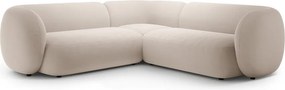 Béžová zamatová rohová pohovka Kate – Micadoni