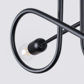 Sollux SL.1472 - Prisadený luster LOOP 2xE27/15W/230V čierna