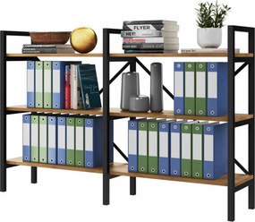 Regál Loft na zakladače a knihy, dubová Š5+P 160 cm