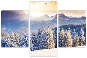 Obraz - Horská krajina v zime (90x60 cm)