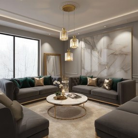 Toolight Toolight, závesné svietidlo 3xE27, EBT026-3CP, zlatá, OSW-01226