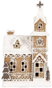 Vianočná perníková dekorácia kostol Gingerbread House Led - 14*12*23 cm