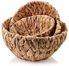 Sada 3 ks košíků AMPARO vodní hyacint natural