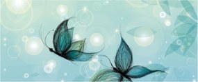 Obraz - Modré motýliky (120x50 cm)