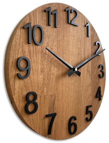 Dubové hodiny na stenu s veľkými číslicami I SENTOP MAS017-3072-black-hands