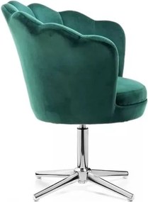 LuxuryForm DESIGN Kreslo FREY VELUR na striebornom kríži - zelené