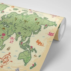 Samolepiaca tapeta originálna mapa sveta - 450x300