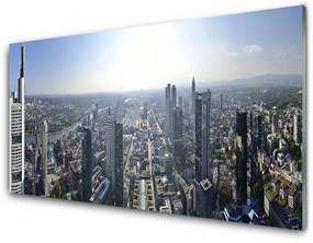 Obraz na akrylátovom skle Mesto domy 140x70 cm