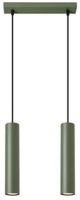 Závesné svietidlo Lagos, 2x olivové kovové tienidlo