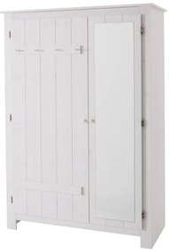 Biela šatníková skriňa z borovicového dreva so zrkadlom 120x170 cm Bertram – Støraa