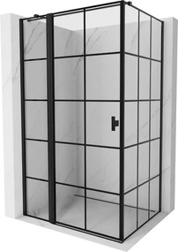 Mexen Mist T, sprchový kút s krídlovými dverami, ľavý, 70 x 85 cm, 8mm číre sklo, čierny profil, 8A4T-070-085-70-77-L