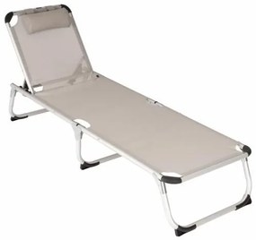 Záhradné skladacie ležadlo s vankúšom - sivé