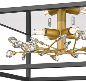 Zuma Line C0578-04A-B5TF - Stropné svietidlo SPRING 4xG9/33W/230V čierna/zlatá