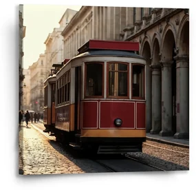 Sablio Obraz Historická červená električka - 50x50 cm