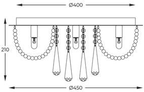 Zuma Line 19157M - Stropné svietidlo SENSI 6xG9/25W/230V pr. 45 cm chróm