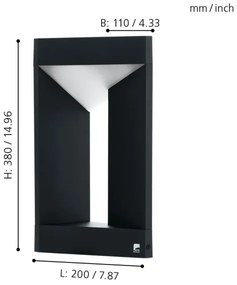 Eglo 98749 - LED Vonkajšie nástenné svietidlo NEMBRO LED/10W/230V IP54