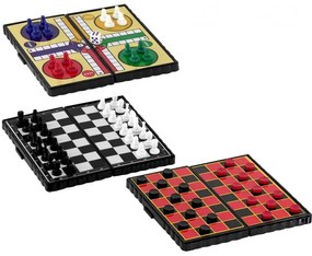 748167 Set mini magnetických stolných hier 3v1 - Šachy / Dáma / Človeče