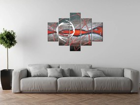 Gario Ručne maľovaný obraz Tajomný tanec postáv - 5 dielny Rozmery: 150 x 70 cm