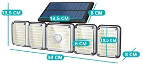 5 panelová otočná 300 LED- ová solárna lampa