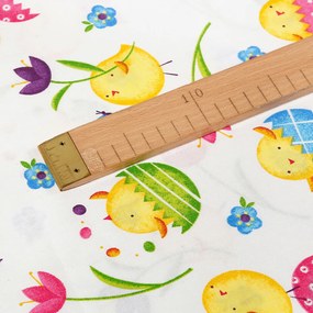 Biante Bavlnený behúň na stôl Sandra SA-074 Žlté kuriatka 45x120 cm