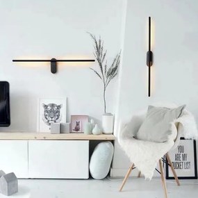 Toolight - LED nástenná kúpeľnová lampa nad zrkadlo 92cm 12W 640lm APP583-1W, čierna, OSW-09754