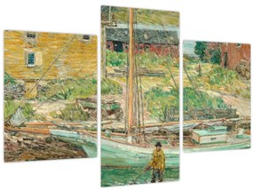 Obraz - Childe Hassam, Oyster Sloop, Cos Cob, reprodukcia (90x60 cm)