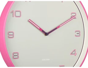 Dizajnové nástenné hodiny Karlsson 6013BP ružové,priemer 40 cm