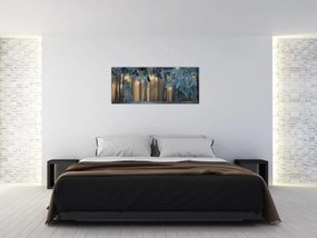 Obraz zasneženého lesa (120x50 cm)