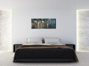 Obraz zasneženého lesa (120x50 cm)