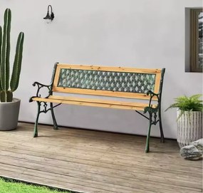 Lean Drevená záhradná lavička - kovová konštrukcia