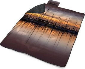 Sablio Plážová deka Večerný prístav: 200x140 cm